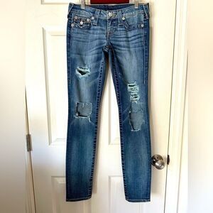 NWOT True Religion Ladies Low Rise Ripped Denim Size 26, Never Worn, Brand New
